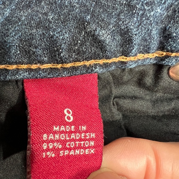 US Polo Assn Jeans Size 8 Blue Embroidered Pockets Bootcut Stretch 99% Cotton - Picture 6 of 8